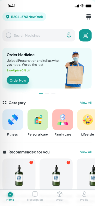 medicine delivery app screen