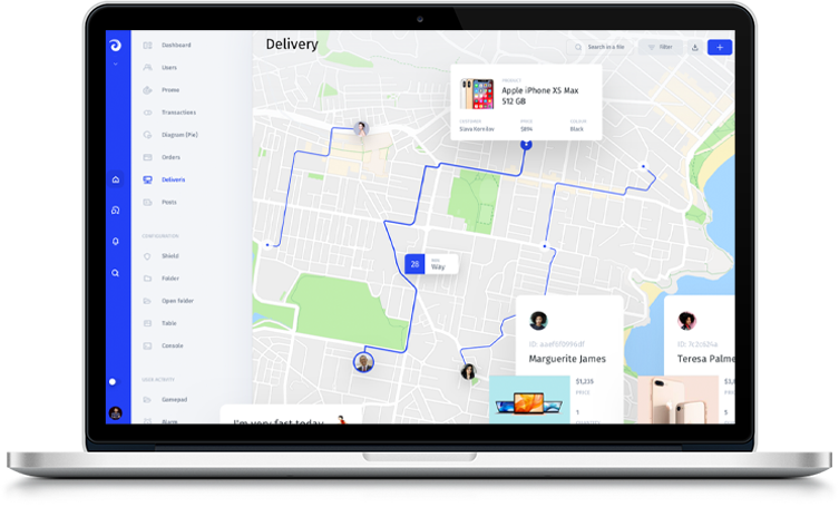 pick and delivery manage dashboard