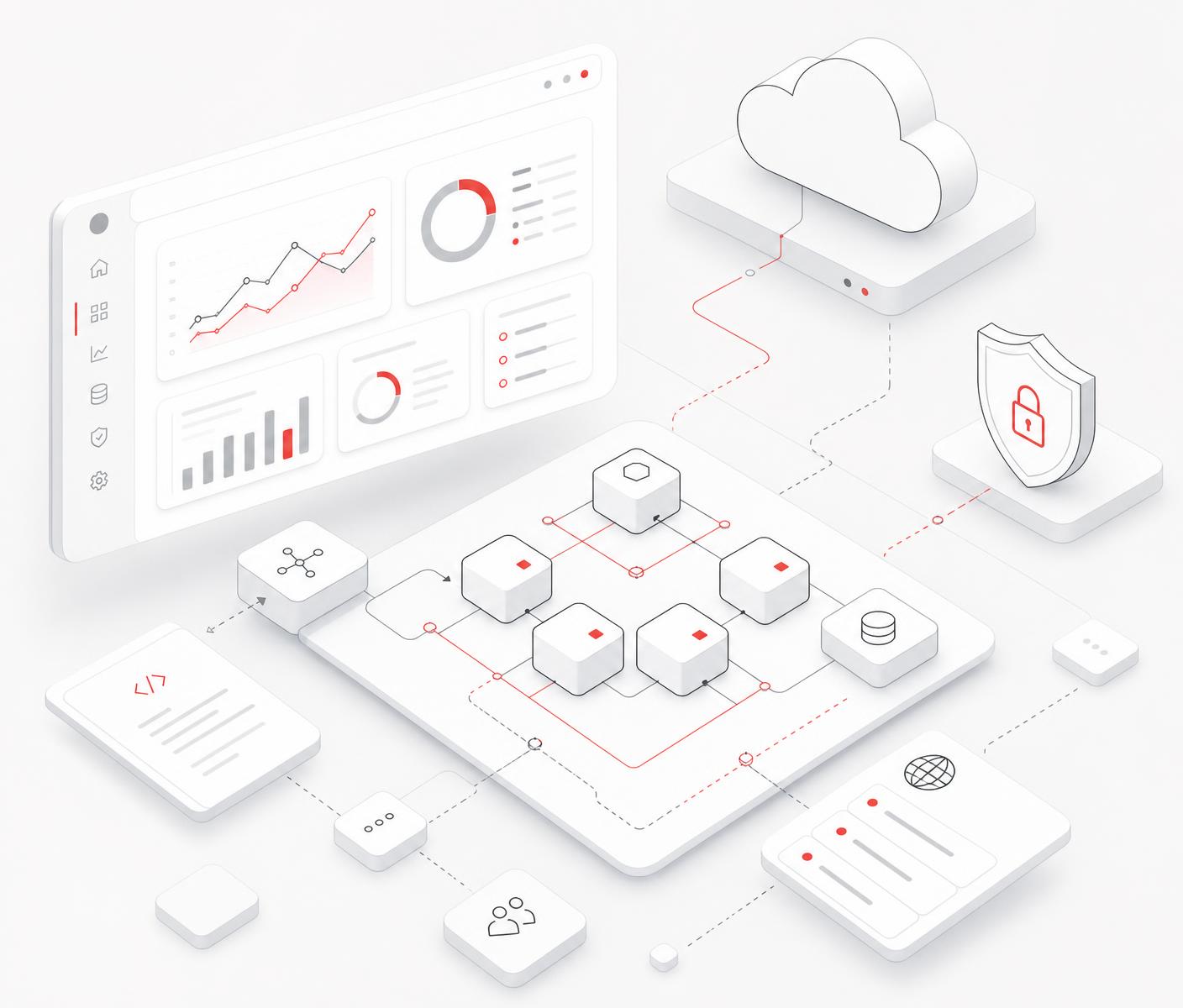 Enterprise software architecture illustration